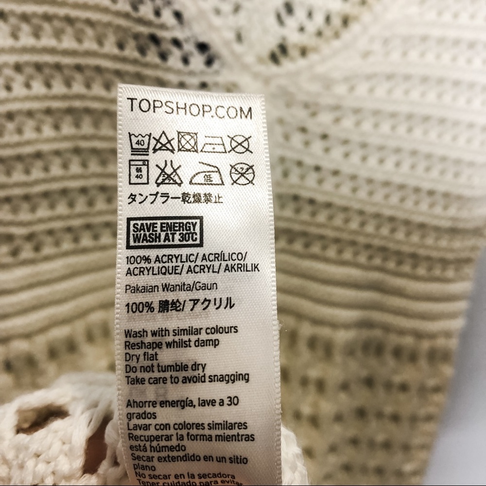 🦋🌙 TOPSHOP | Cream Crocheted Knit Coverup Dress - Picture 8 of 8